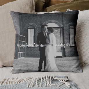 Elegant Forever love Photo Couple Newlyged Gift Kudde