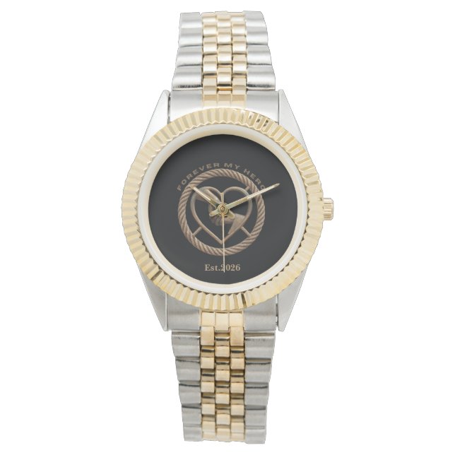 Elegant "Forever My Hero" Herrarmbandsur - Perfekt Armbandsur (Framsida)