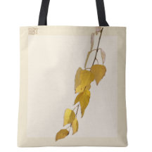 Elegant förgylld björklövmonogram julpresent