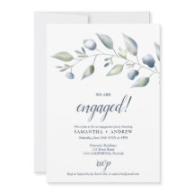 Elegant förlovning för botaniskt dammigt blått bla