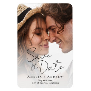 Elegant Förlovning Fotoskript Bröllop Magnet