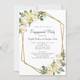 Elegant Förlovningsfest Bröllop Blommigt White Inbjudningar