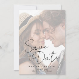 Elegant Förlovningsfoto Script Bröllop Spara Datumet