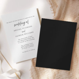 Elegant Formal Black & White Wedding Invitation  Inbjudningar