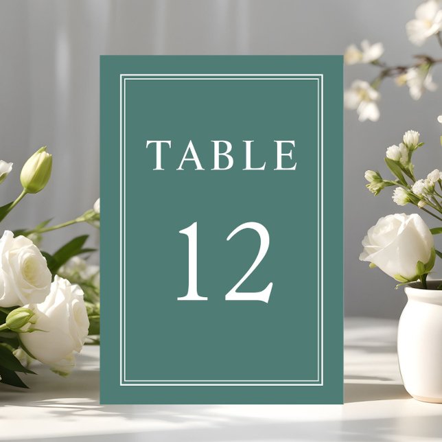 Elegant Formal Emerald Grönt Bröllop Bordsnummer (Elegant Formal Emerald Green Wedding Table Number)