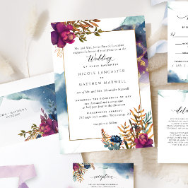 Elegant Formal Mystic Garden Celestial Bröllop Inbjudningar