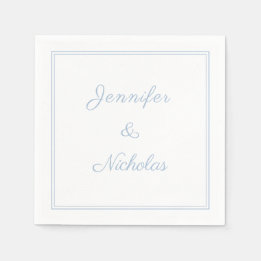 Elegant Formal Powder Blue Script Wedding Pappersservett