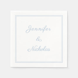 Elegant Formal Powder Blue Script Wedding Pappersservett