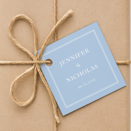 Elegant Formal Powder Blue Wedding Gåvor Etiketter