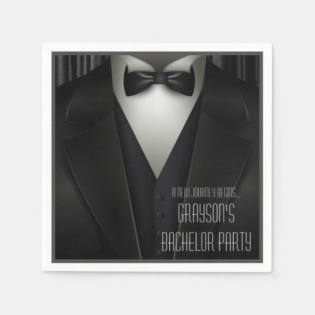 Elegant Formal Tuxedo Bachelor Party Pappersservett (Framsidan)
