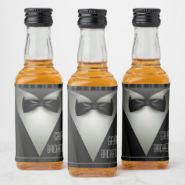 Elegant Formal Tuxedo Bachelor Party Spritflaskor Etikett