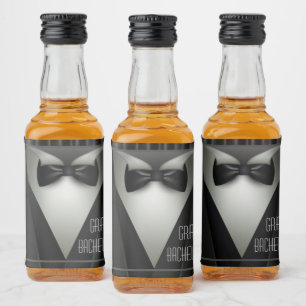 Elegant Formal Tuxedo Bachelor Party Spritflaskor Etikett