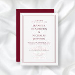 Elegant Formell Burgundy Red Bröllop Inbjudningar<br><div class="desc">Elegant Formal Burgundy Red Wedding-inbjudan</div>