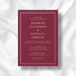 Elegant Formell Burgundy Virtuella Bröllop Inbjudningar<br><div class="desc">Elegant Formal Burgundy Virtuell bröllopsinbjudan.</div>