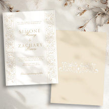 Elegant formell ecrù-rullbordsgräns bröllop