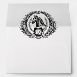 Elegant Formell Equestrian Monogram Vapensköld Brö