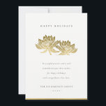 ELEGANT FORMELL FAUX GULD LOTUS BLOMMIGT AFFÄRSVER JULKORT<br><div class="desc">Om du behöver ytterligare anpassningar kan du kontakta mig på yellowfebstudio@gmail.com.</div>