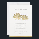 ELEGANT FORMELL FAUX GULD LOTUS BLOMMIGT AFFÄRSVER JULKORT<br><div class="desc">Om du behöver ytterligare anpassningar kan du kontakta mig på yellowfebstudio@gmail.com.</div>