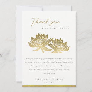 ELEGANT FORMELL FAUX GULD LOTUS BLOMMIGT AFFÄRSVER TACK KORT