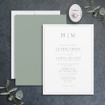 Elegant Formell Grönt Calligraphy Monogram Inbjudningar<br><div class="desc">Låt din bröllop-stationär fånga romantik och skönheten i din speciella dag med denna Elegant Formal Sage Grönt Calligraphy Monogram-inbjudan! Vår enastående moderna och formella design har en grönt gräns runt inbjudan. Den accentueras sedan ytterligare med ett vackert par Monogram, personlig med dina detaljer och accentuerad med modern handskriven kalligrafi i...</div>