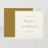 Elegant Formell Guld Ochre Ram-skript Bröllop