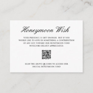 Elegant Formell Honeymånfond QR-kod Bröllop Tilläggskort