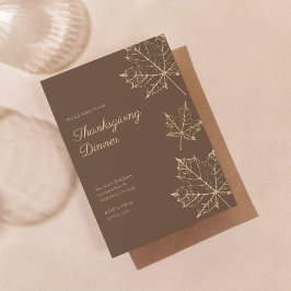 Elegant Formell inbjudan till Thanksgivingen Guld