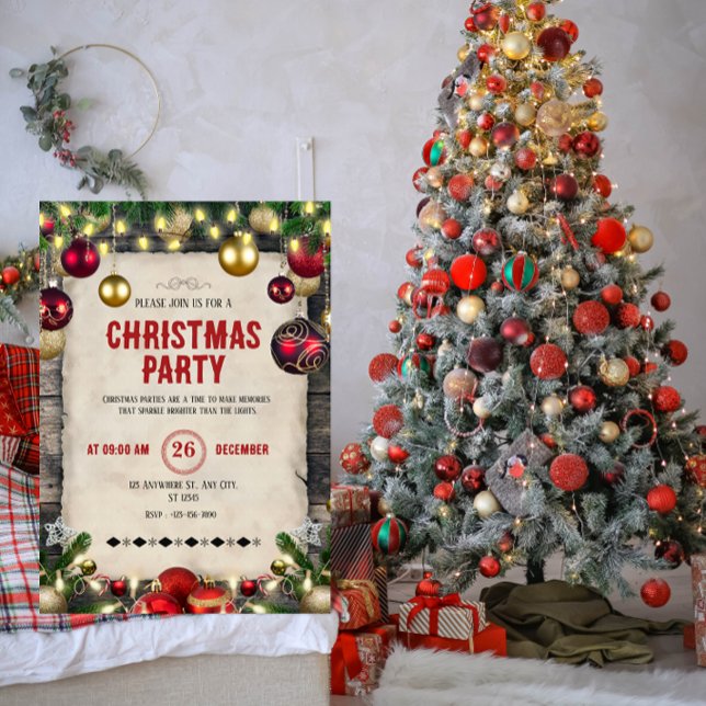 Elegant formell julfestinbjudan | Lyx Inbjudningar (Set the tone for a night to remember. ✨ Our elegant Christmas party invitation is the perfect start )