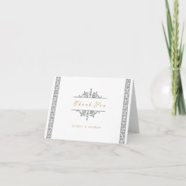 Elegant formell klassisk vintage bröllops tack bre kort