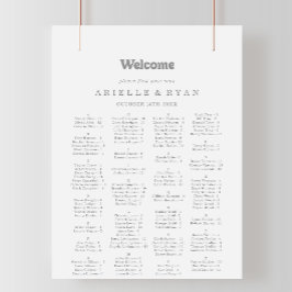 Elegant Formell Minimal Alfabetisk Placeringsplan Poster