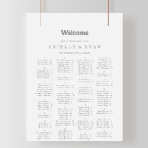 Elegant Formell Minimal Alfabetisk Placeringsplan Poster