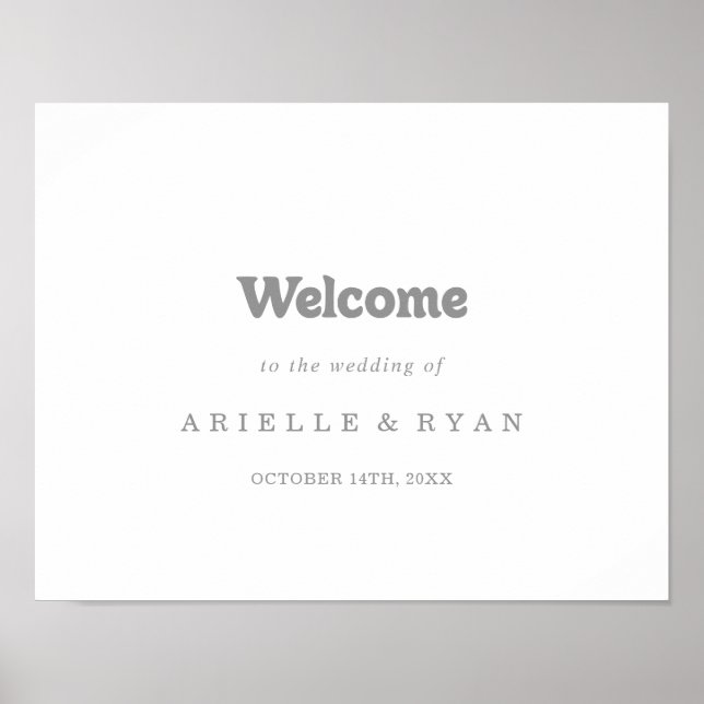 Elegant formell minimal bröllops välkomstskylt poster (Framsidan)