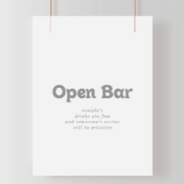 Elegant formell minimal bröllopsbar skylt med öppe