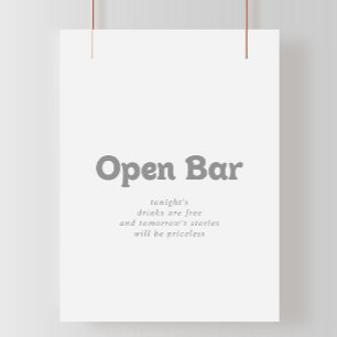 Elegant formell minimal bröllopsbar skylt med öppe