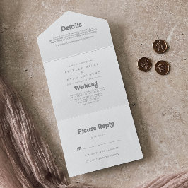 Elegant formell minimal bröllopsinbjudan