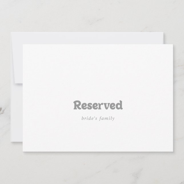 Elegant formell minimal bröllopsreservationsskylt (Framsida)