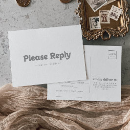 Elegant formell minimal meny val RSVP postkort