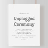 Elegant formell minimal opluggad ceremoni-skylt