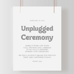 Elegant formell minimal opluggad ceremoni-skylt poster