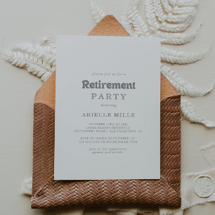 Elegant formell minimal pensionärsfest inbjudningar