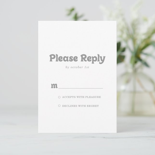 Elegant formell minimal RSVP OSA Kort (Stående Fram)