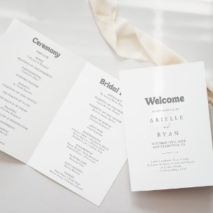 Elegant Formell Minimal Vikad Bröllop Program