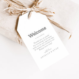 Elegant formell minimal wedding välkomsthälsning presentetikett