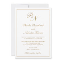 Elegant Formell Monogram Traditional Guld Bröllop