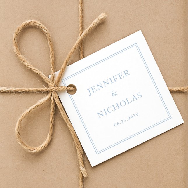 Elegant formell pudrblå bröllop gåvor etiketter (Elegant Formal Powder Blue Wedding Favor Tags
)