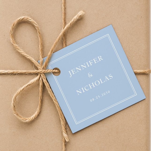 Elegant formell pudrerad blå bröllop gåvor etiketter (Elegant Formal Powder Blue Wedding Favor Tags)