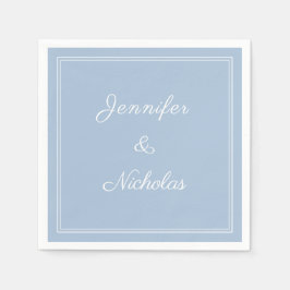 Elegant formell pudrerad blå script bröllop pappersservett