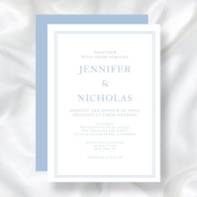 Elegant Formell Pulver Blue Wedding-inbjudan