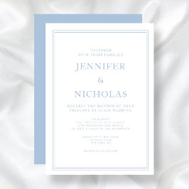 Elegant Formell Pulver Blue Wedding-inbjudan Inbjudningar