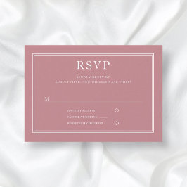Elegant Formell Rosa Bröllop OSA Card